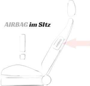 Grafik Autositz mit intergriertem Airbag